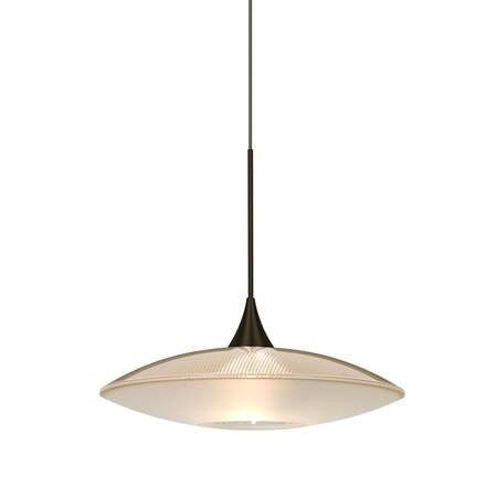 Besa Lighting Spazio Cord Pendant, Gold/Frost, Bronze, 1x3W LED 1XT-6294GD-LED-BR